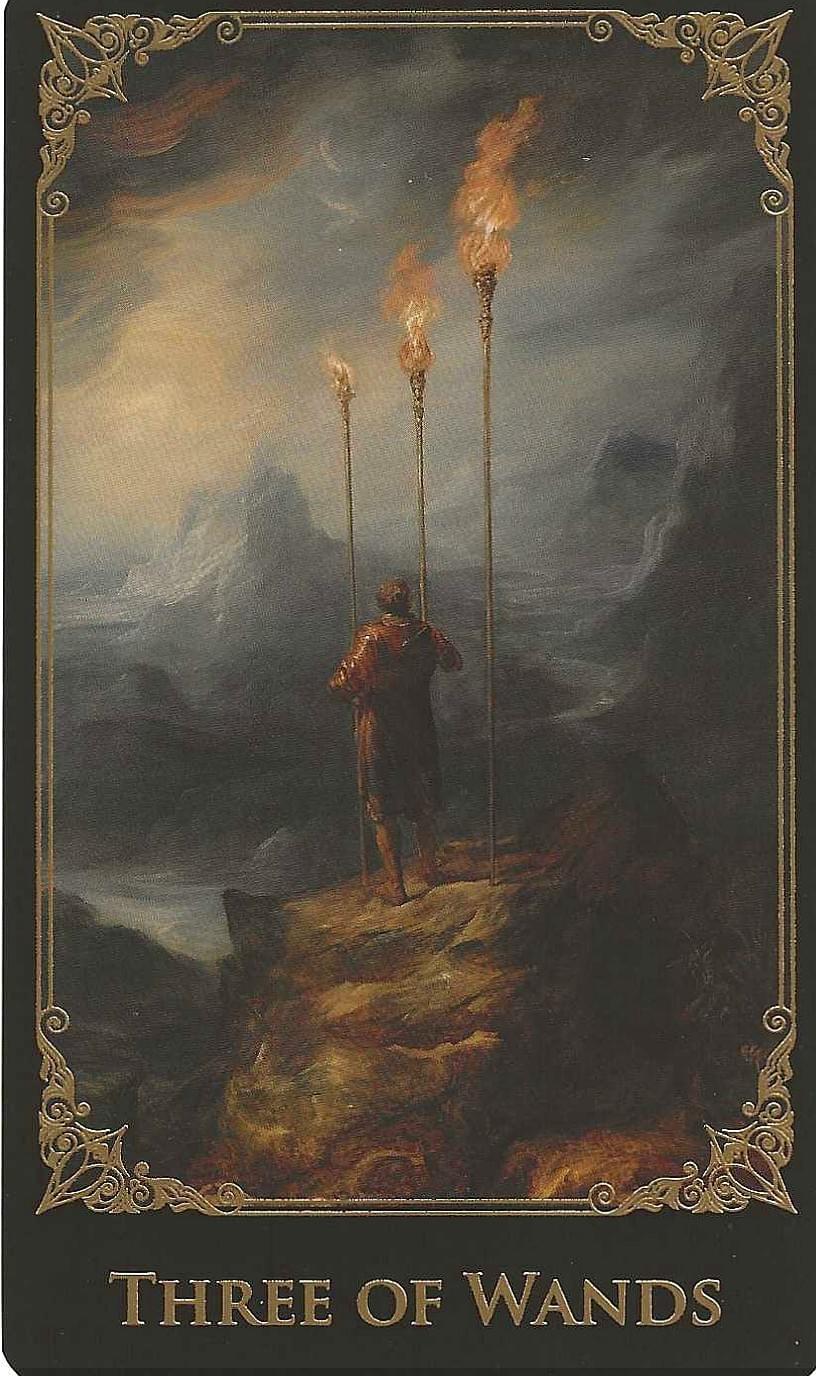 Three of Wands-The Baroque Tarot Three of Wands-The Baroque Tarot