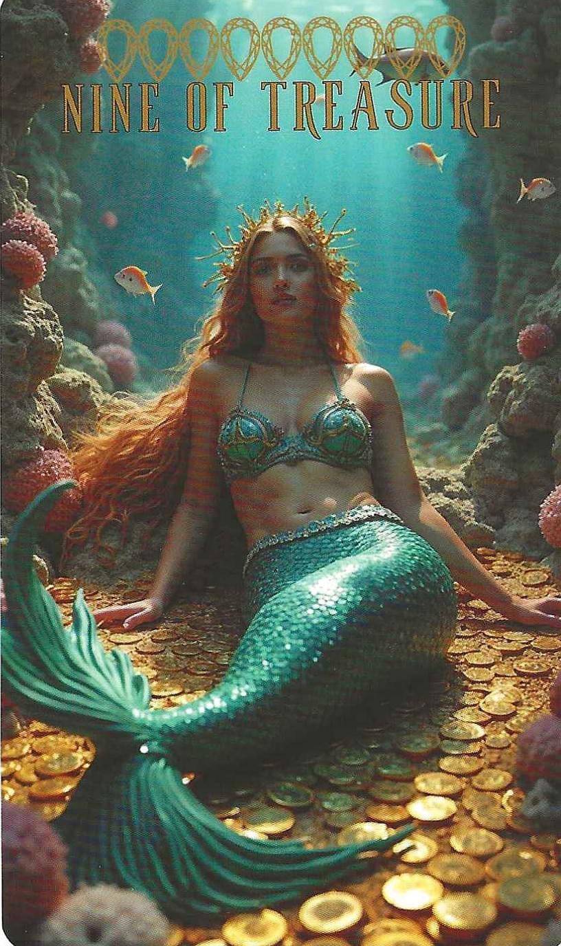 Nine of Treasure-The Ocean Tarot Nine of Treasure-The Ocean Tarot