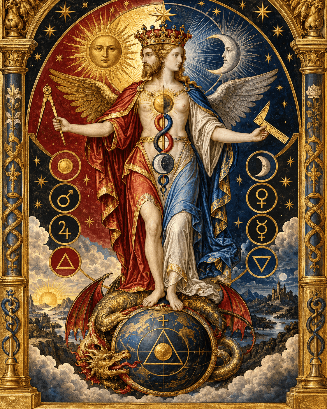 Rebis-Alchemical androgyne imagery Rebis-Alchemical androgyne imagery