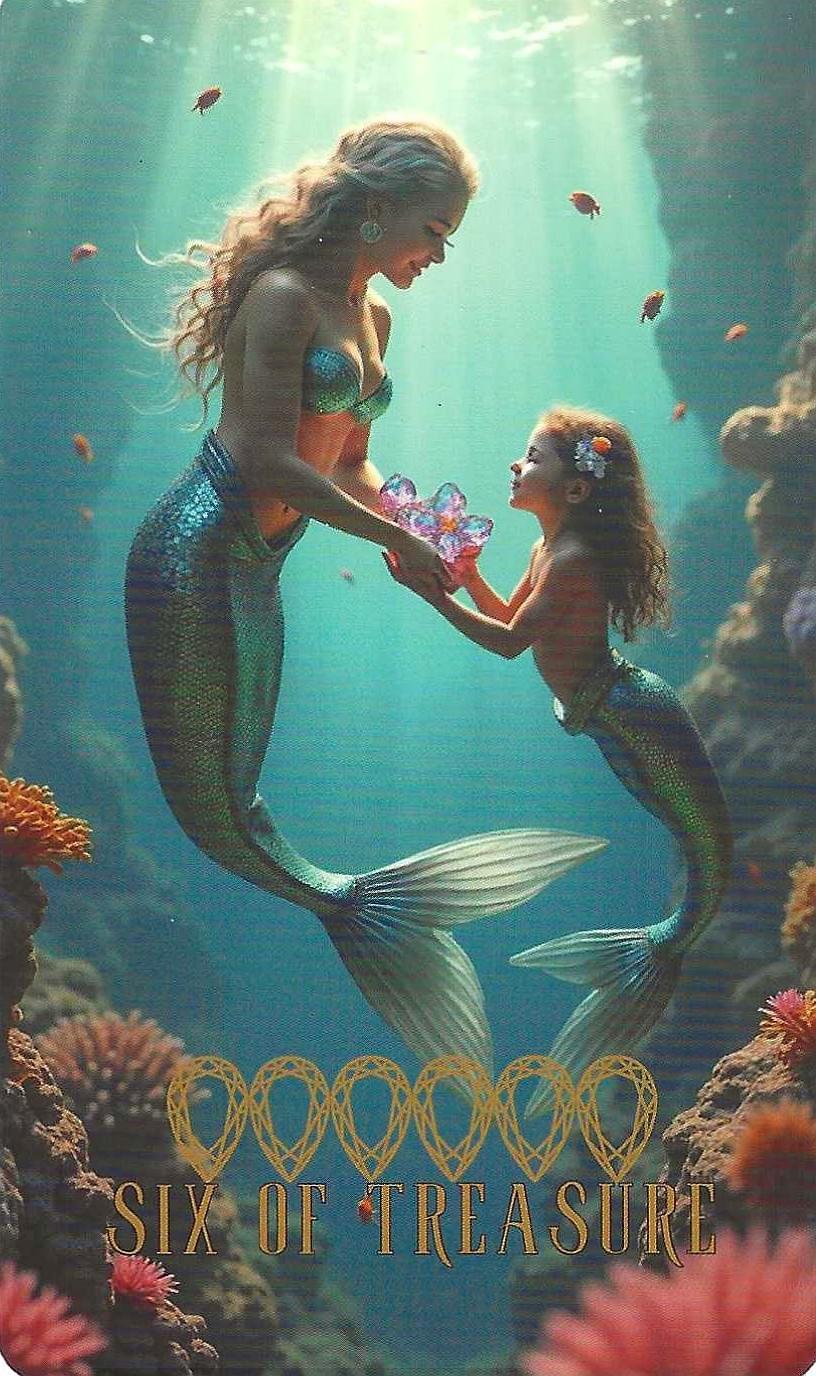 Six of Treasure-The Ocean Tarot Six of Treasure-The Ocean Tarot