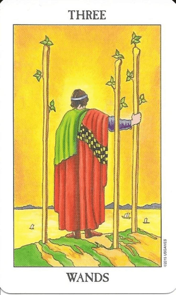 Three of Wands-Rider-Waite-Smith Tarot Three of Wands-Rider-Waite-Smith Tarot