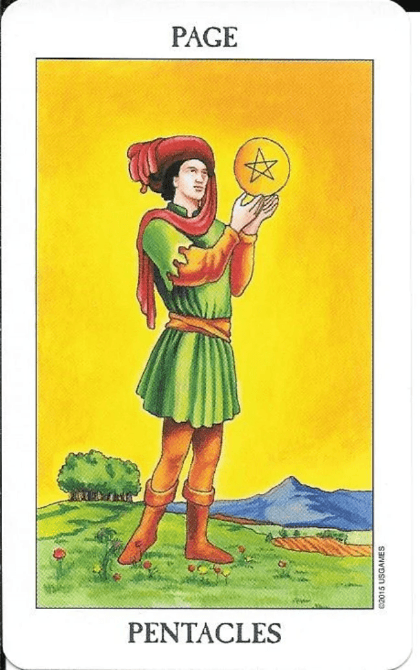 Page of Pentacles=Rider-Waite-Smith Tarot Page of Pentacles=Rider-Waite-Smith Tarot