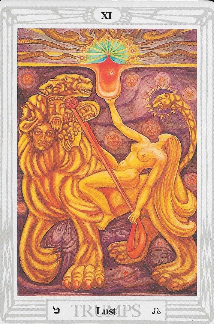Thoth Tarot- ATU 11- a reordering of strength key 8 Thoth Tarot- ATU 11- a reordering of strength key 8
