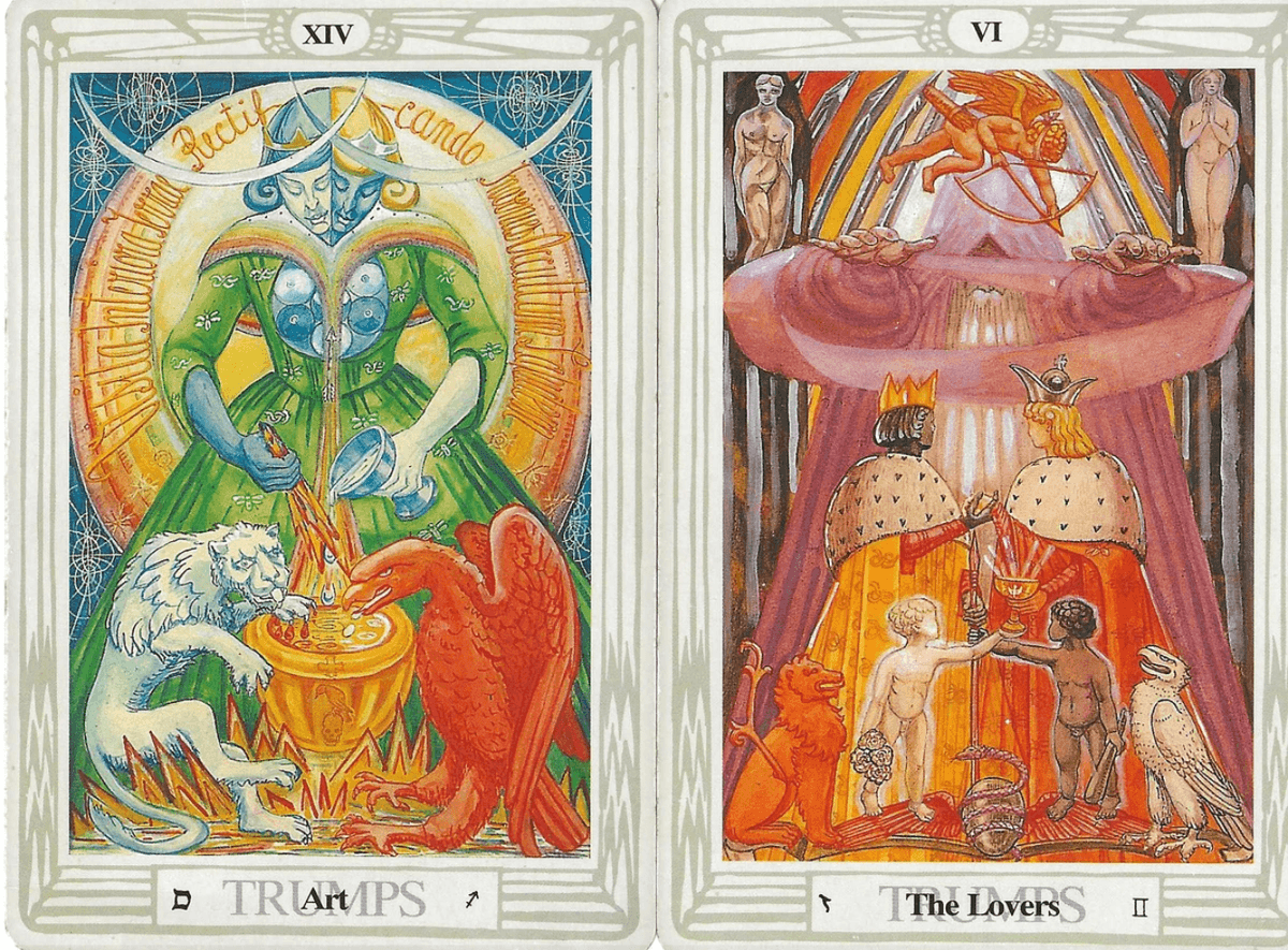 Art and the lovers card Thoth Tarot Art and the lovers card Thoth Tarot