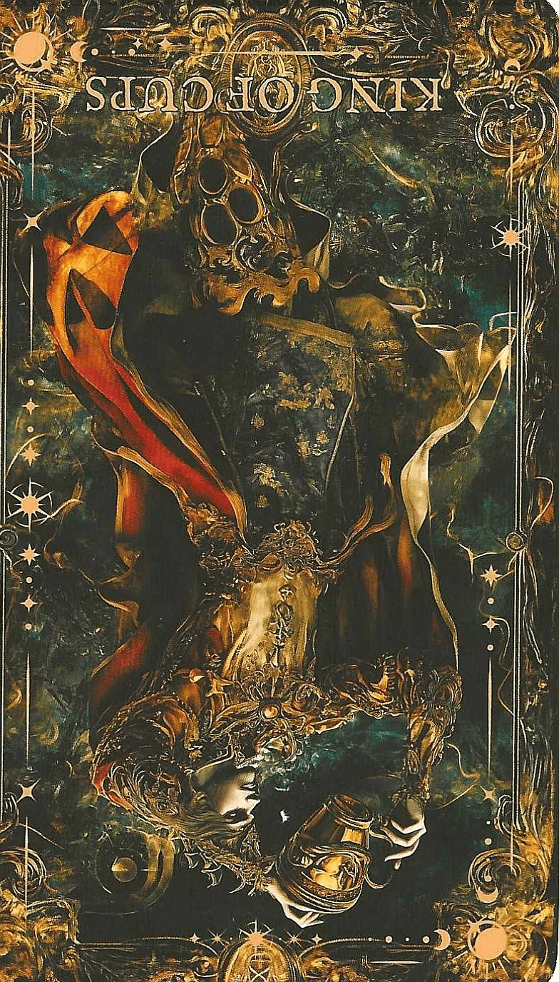 King of Cups- Arcane Tarot-reversed or inverted imagery King of Cups- Arcane Tarot-reversed or inverted imagery
