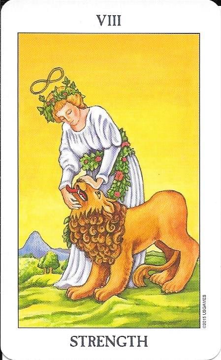 Rider-Waite-Smith Key 8-Strength: Traditional imagery Rider-Waite-Smith Key 8-Strength: Traditional imagery