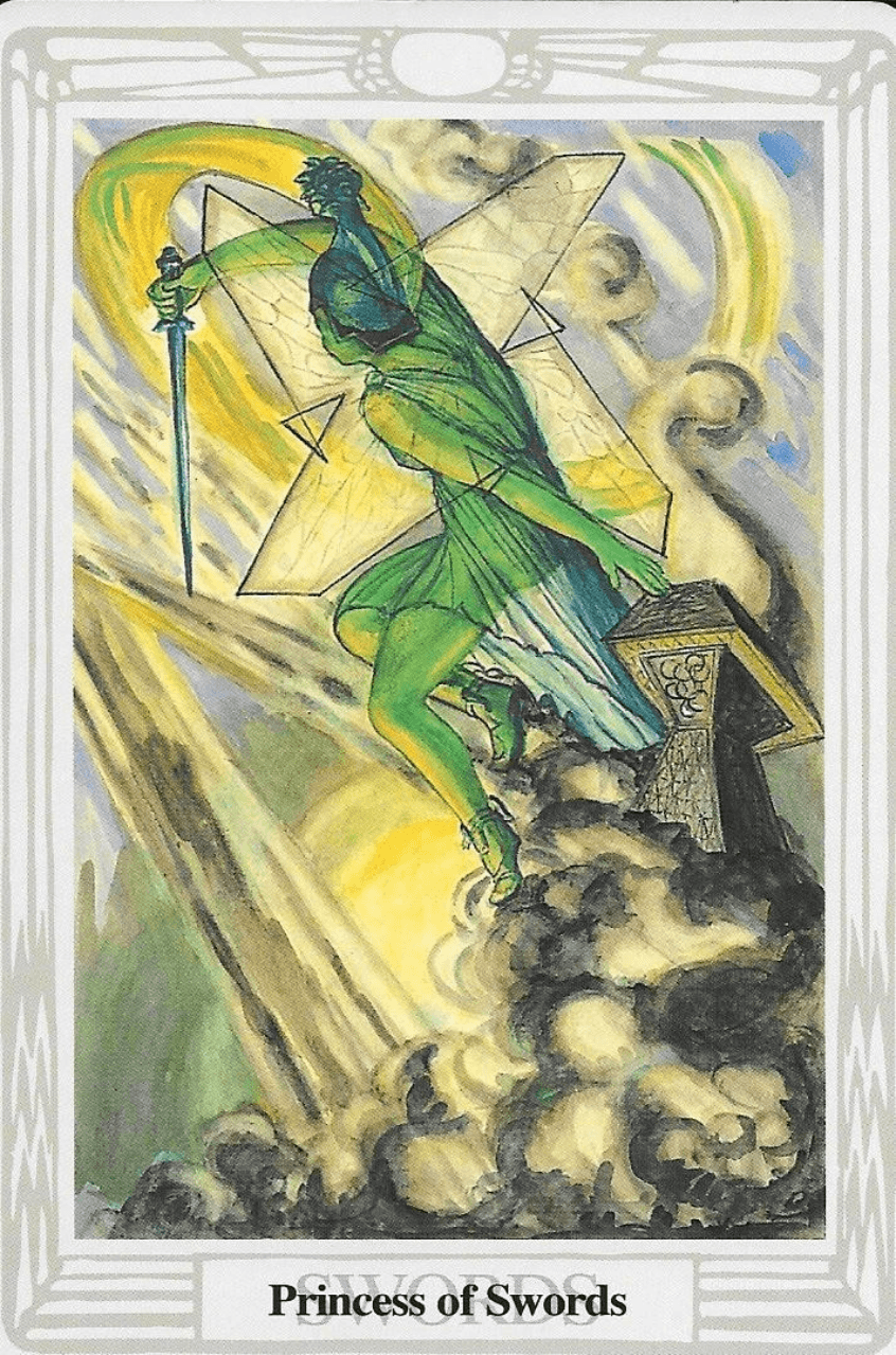 Princess of Swords-Thoth Tarot court card Princess of Swords-Thoth Tarot court card