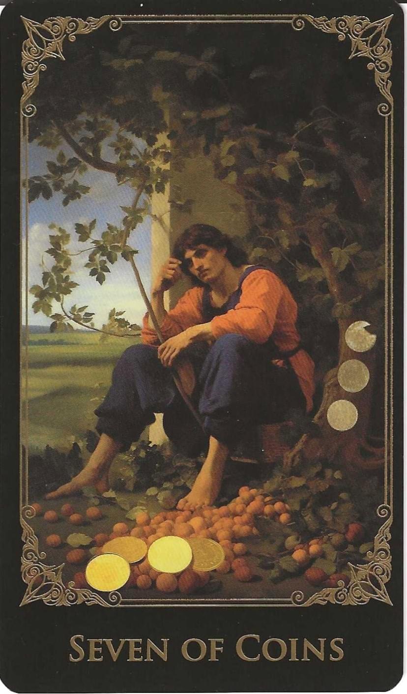 Seven of Coins-The Baroque Tarot Seven of Coins-The Baroque Tarot