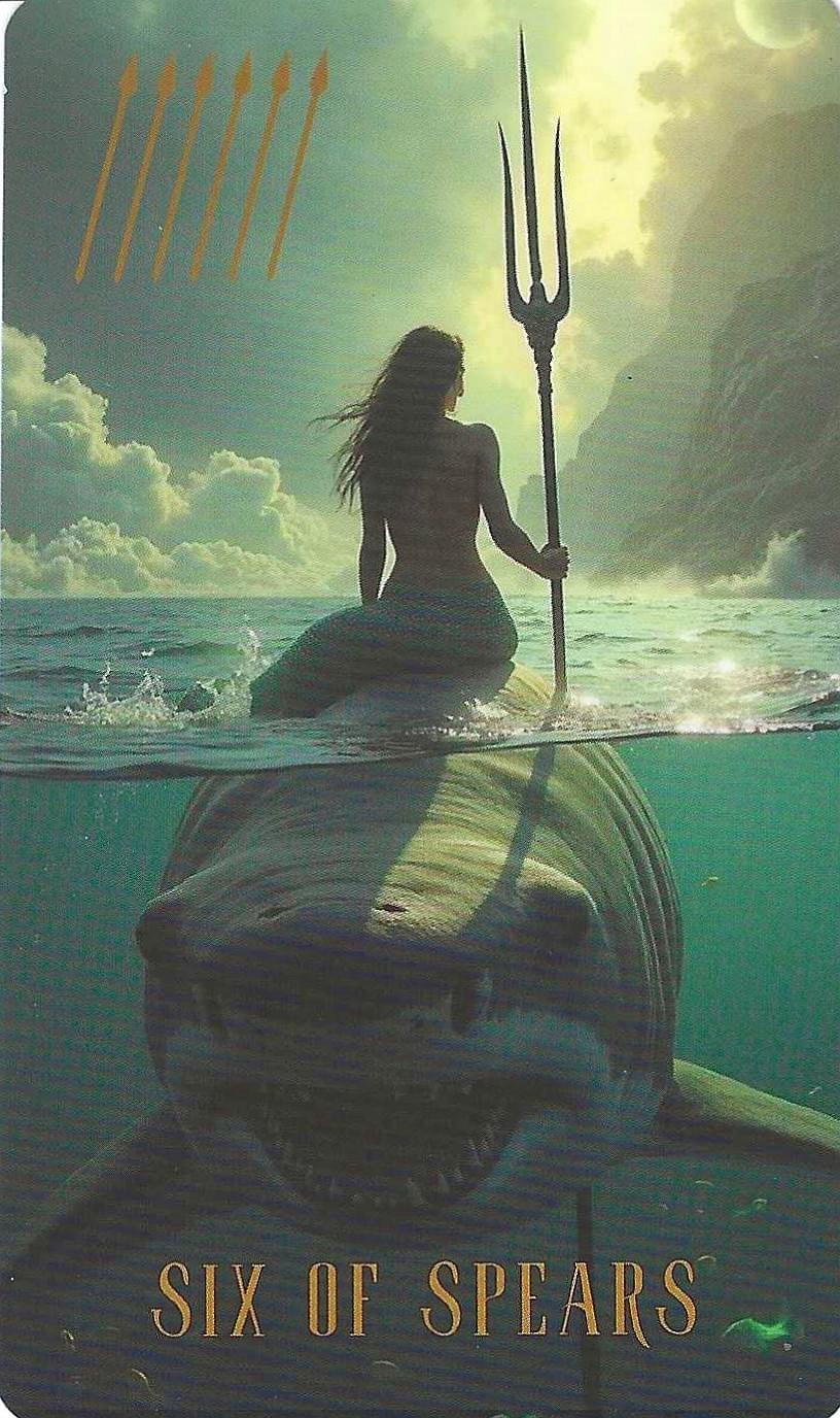 Six of spears-The Ocean Tarot Six of spears-The Ocean Tarot