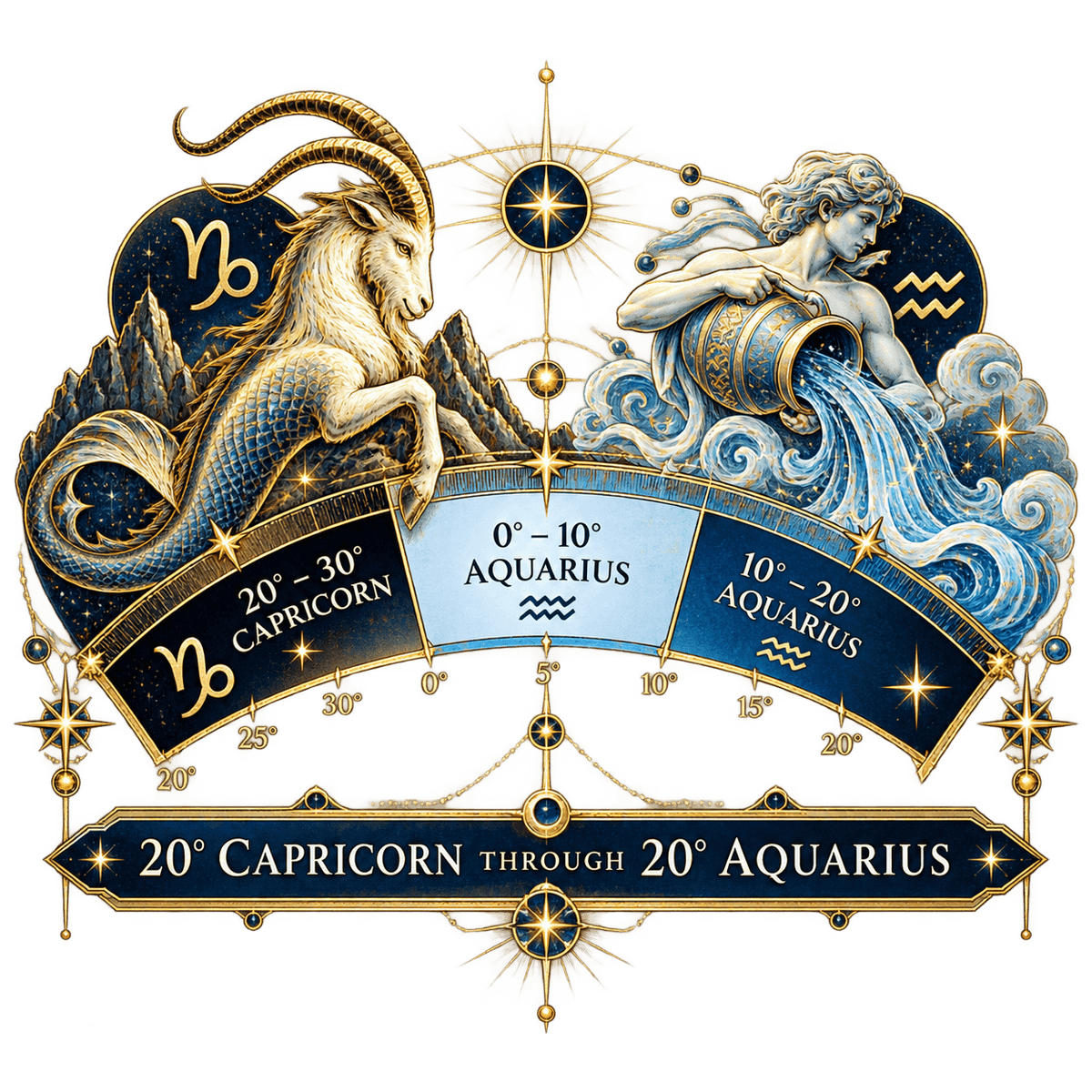 20° Capricorn through 20° Aquarius, 20° Capricorn through 20° Aquarius,