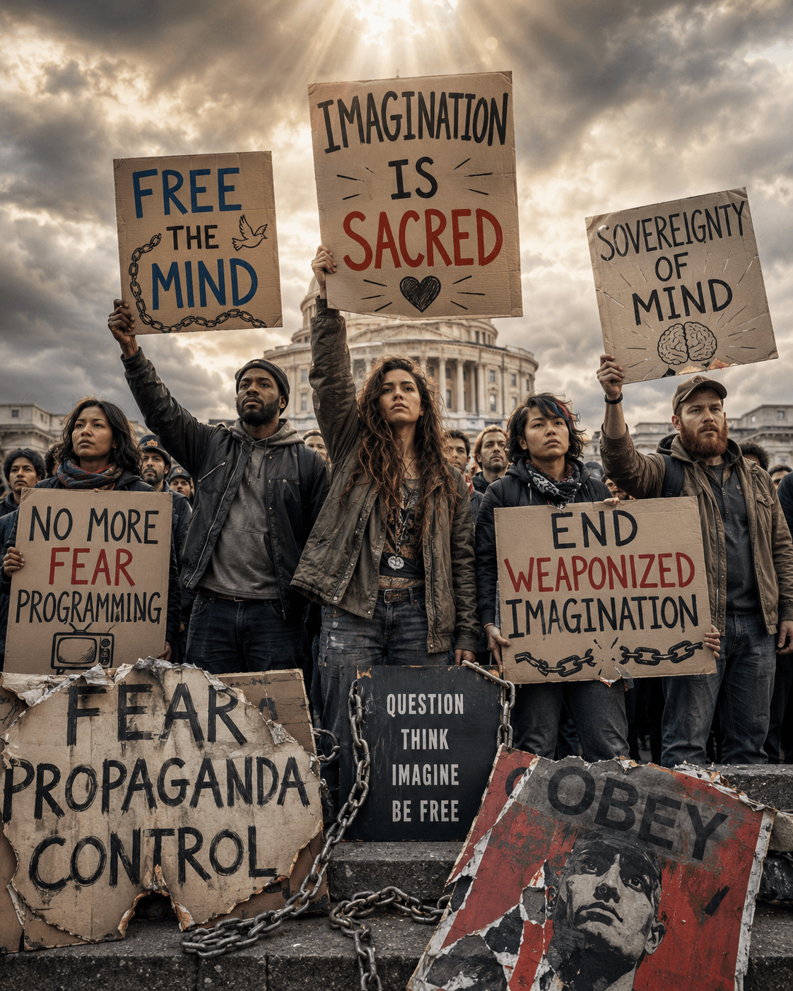 Protesting institutional control over imagination Protesting institutional control over imagination