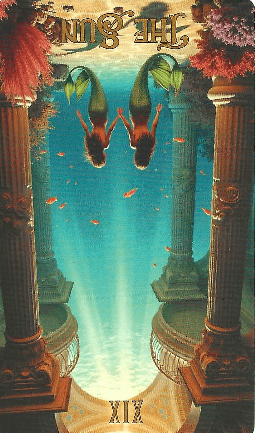 The Ocean Tarot- key 19=The Sun-reversed image The Ocean Tarot- key 19=The Sun-reversed image