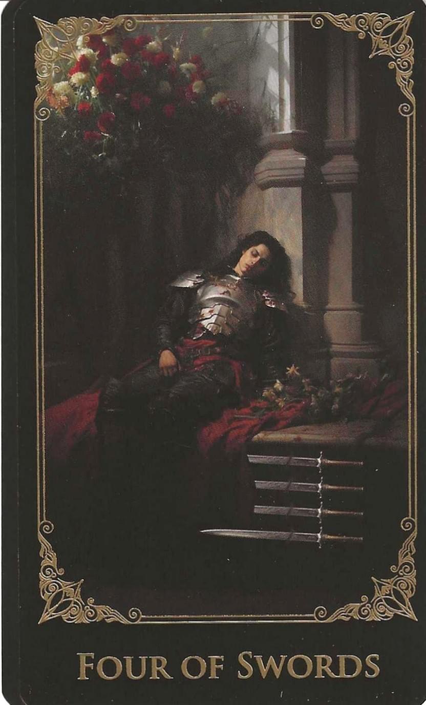Four of Swords-The Baroque Tarot Four of Swords-The Baroque Tarot