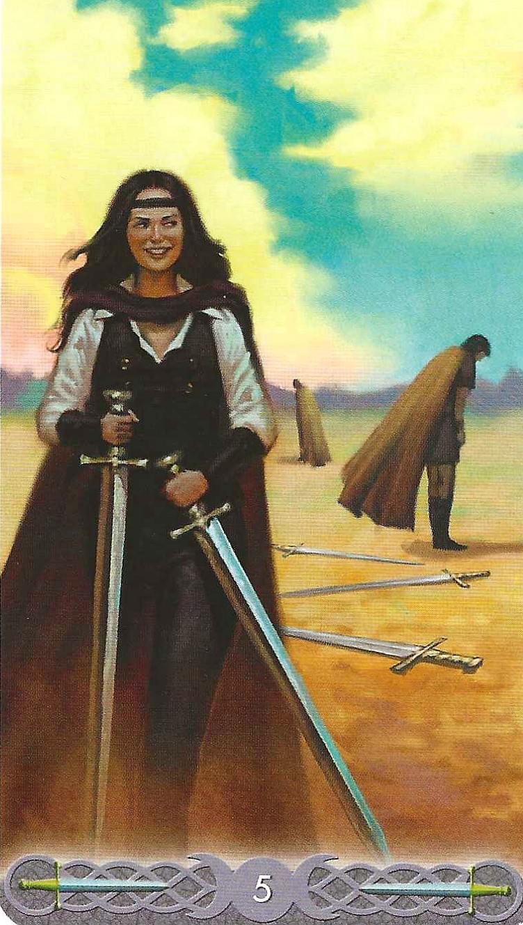 5 of Swords-Triple Goddess Tarot 5 of Swords-Triple Goddess Tarot