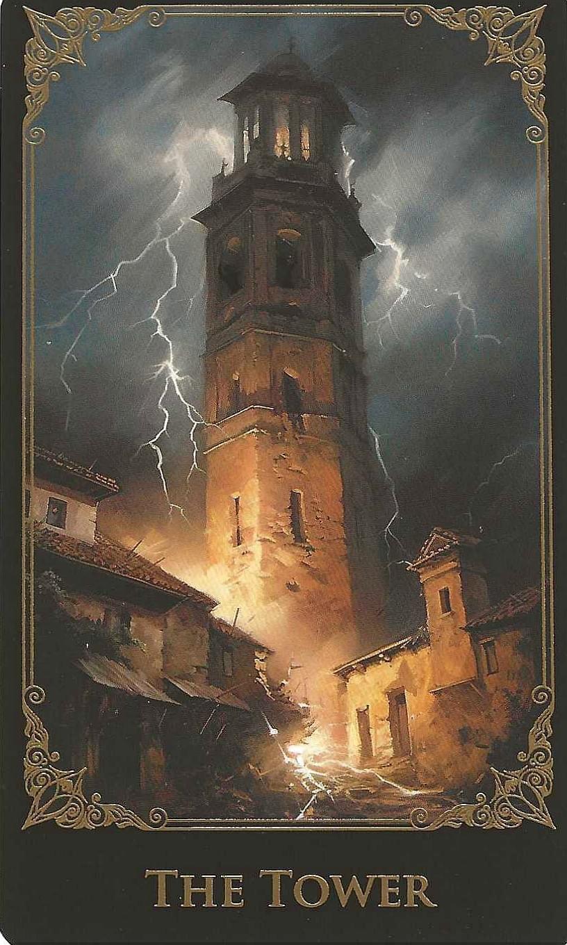 The Tower -key 16-The Baroque Tarot The Tower -key 16-The Baroque Tarot