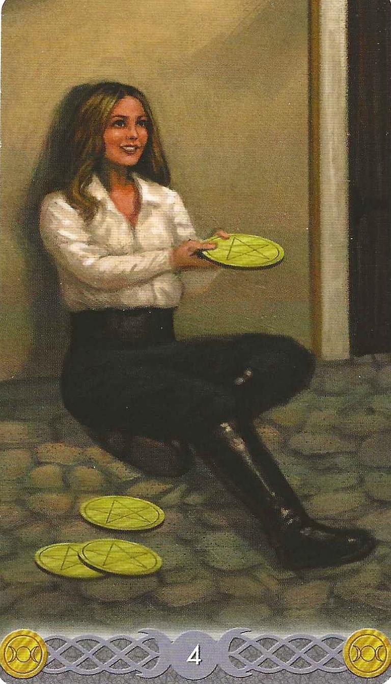 4 of Pentacles- Triple Goddess Tarot 4 of Pentacles- Triple Goddess Tarot