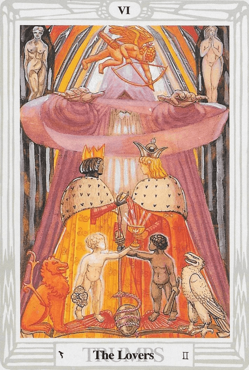 The Lovers- ATU 6- Thoth Tarot Hermetic imagery The Lovers- ATU 6- Thoth Tarot Hermetic imagery