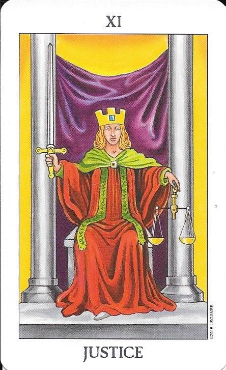 RWS Key 11-Justice tarot card RWS Key 11-Justice tarot card