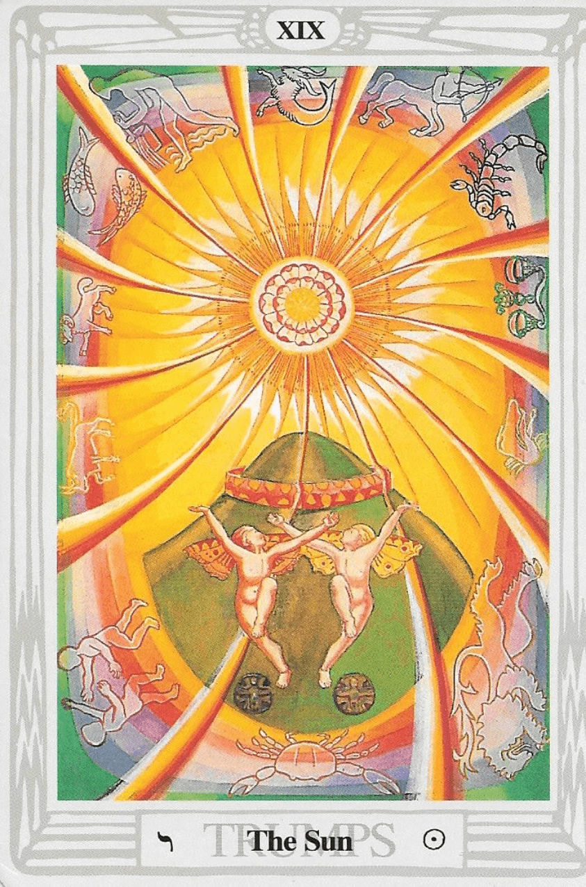 Thoth Tarot- ATU XIX- The Sun Tarot Card Thoth Tarot- ATU XIX- The Sun Tarot Card