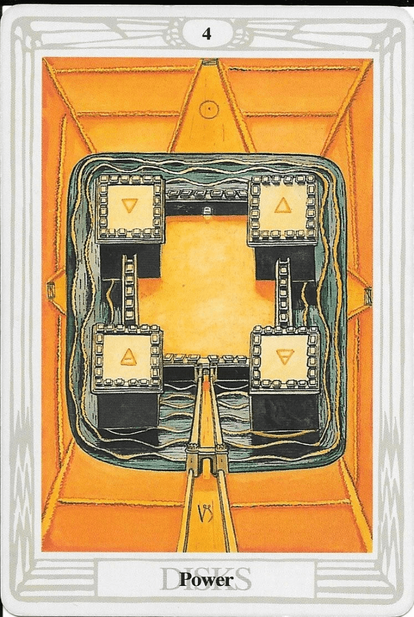 4 of Disks-Thoth Tarot 4 of Disks-Thoth Tarot