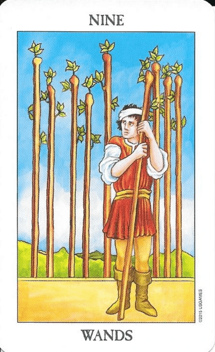 Nine of wands- the rider-Waite-smith tarot Nine of wands- the rider-Waite-smith tarot