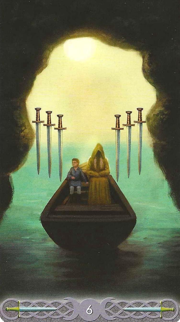 6 of Swords-Triple Goddess Tarot 6 of Swords-Triple Goddess Tarot