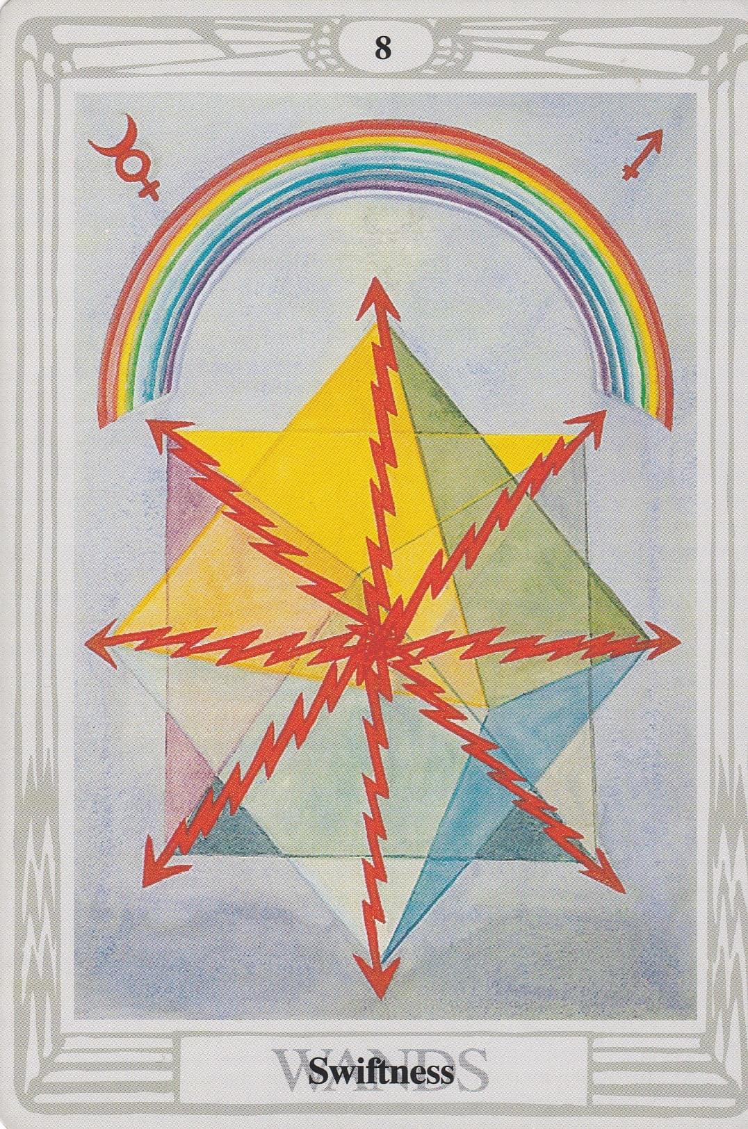 8 of Wands-thoth Tarot 8 of Wands-thoth Tarot