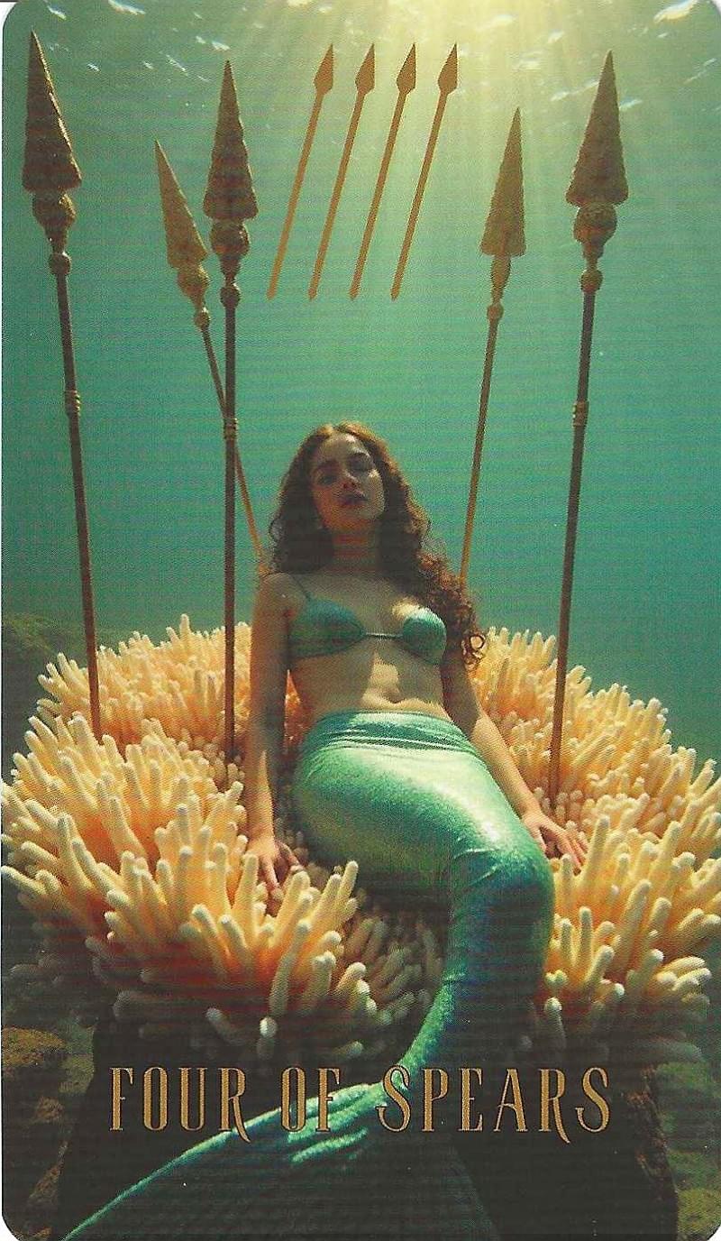 Four of spears-the ocean tarot Four of spears-the ocean tarot