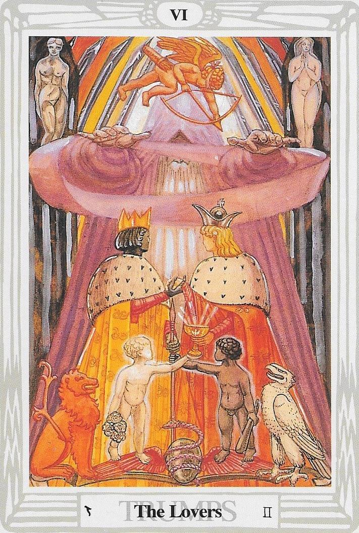 The Lovers- ATU 6- Thoth Tarot Hermetic imagery The Lovers- ATU 6- Thoth Tarot Hermetic imagery