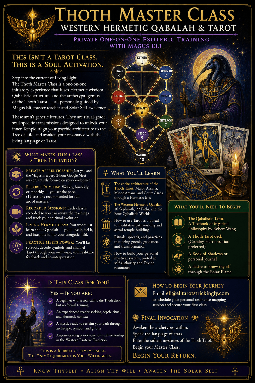 Eli's Thoth Master class brochure. Eli's Thoth Master class brochure.