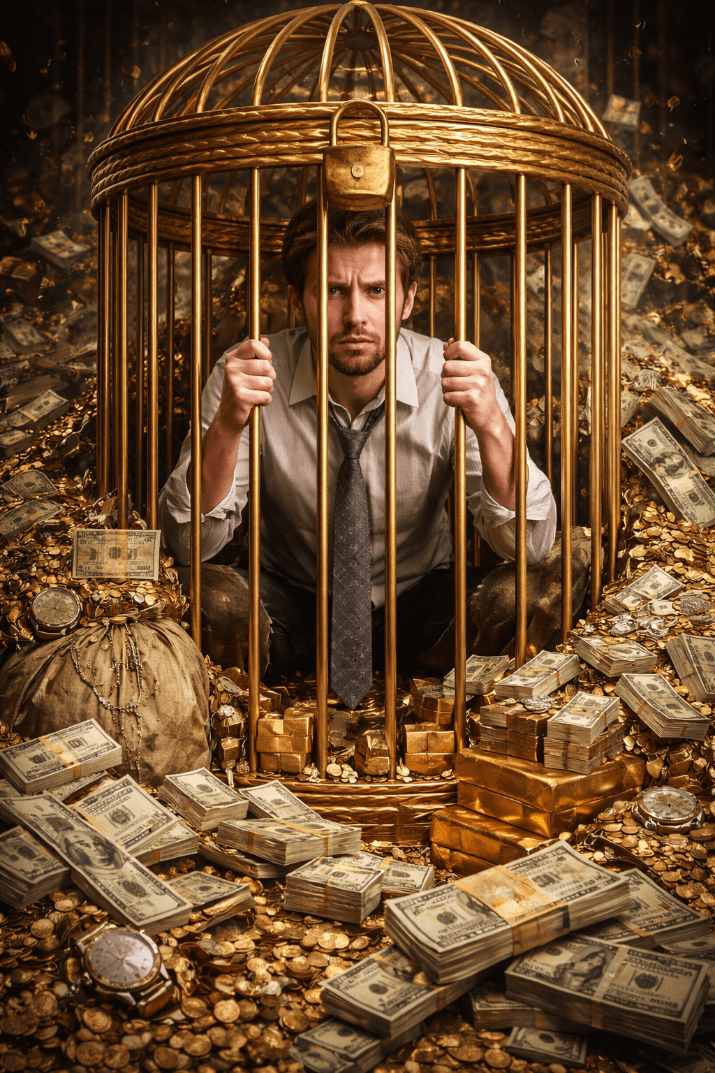 Caged by wealth imagery Caged by wealth imagery