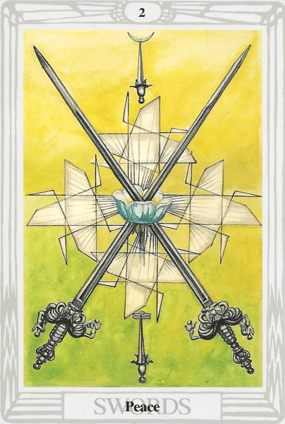 2 of Swords-Thoth Tarot 2 of Swords-Thoth Tarot