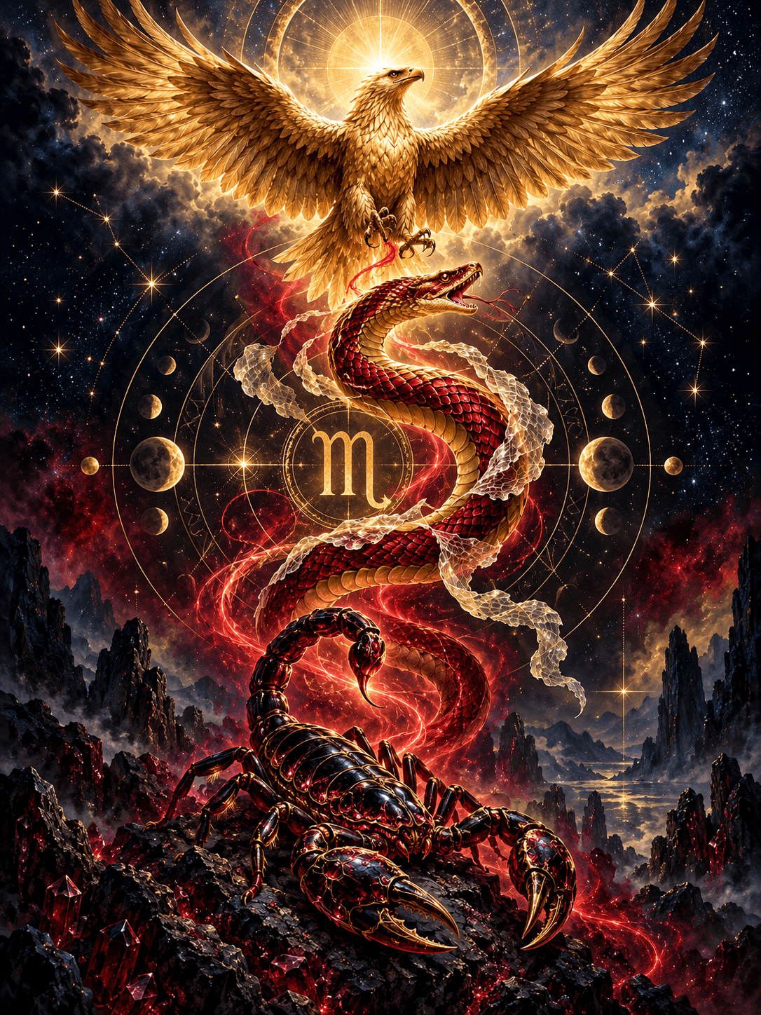 3 states of scorpio-scorpion, serpent, eagle 3 states of scorpio-scorpion, serpent, eagle