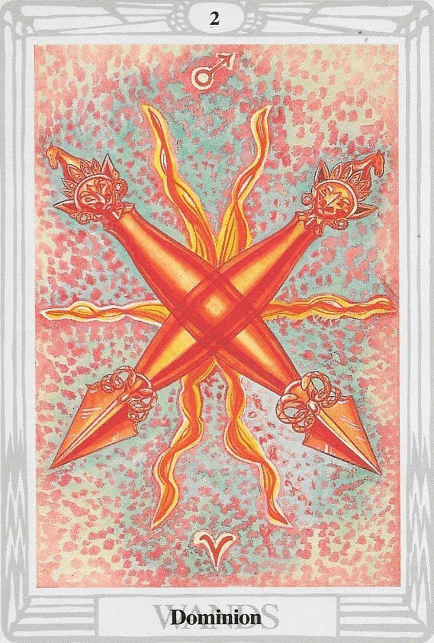 Thoth Tarot- 2 of Wands Thoth Tarot- 2 of Wands