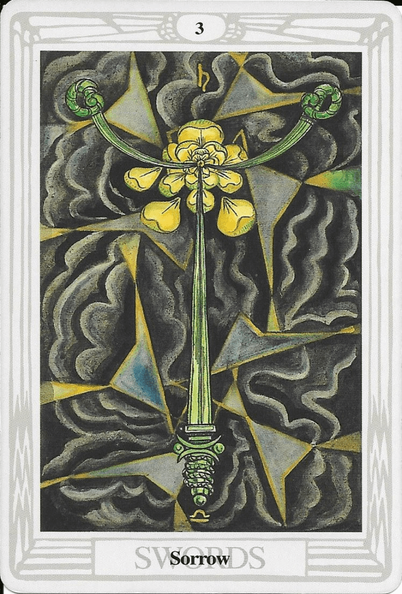 Three of Swords-Thoth Tarot Three of Swords-Thoth Tarot