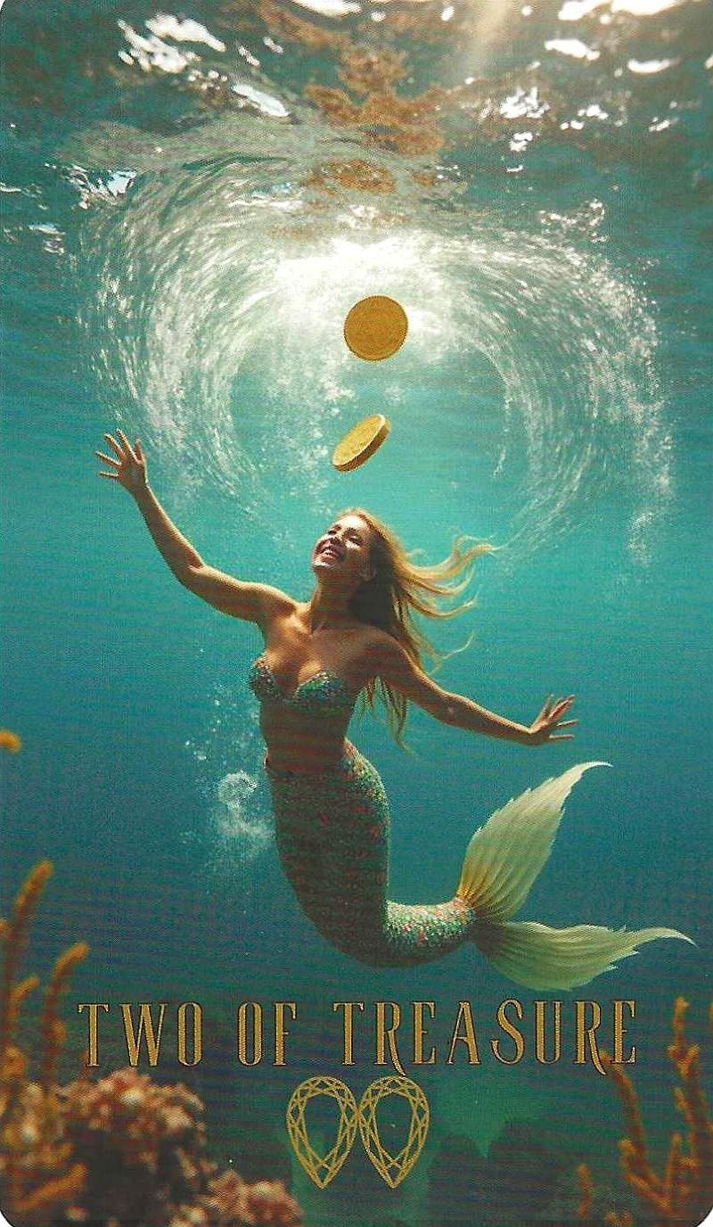 Two of Treasure-the Ocean Tarot Two of Treasure-the Ocean Tarot