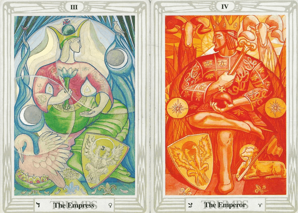 Empress and Emperor-Face to Face in Thoth Tarot Empress and Emperor-Face to Face in Thoth Tarot