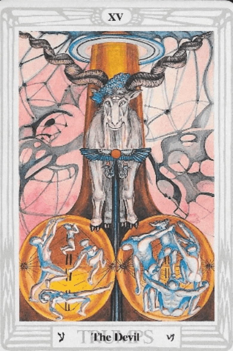 Thoth Tarot- ATU 15-The Devil -Western Hermetic Qabalah symbolism Thoth Tarot- ATU 15-The Devil -Western Hermetic Qabalah symbolism
