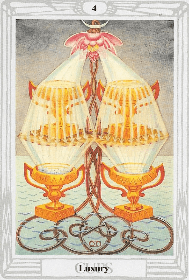 4 of Cups-Luxury-Thoth Tarot imagery 4 of Cups-Luxury-Thoth Tarot imagery