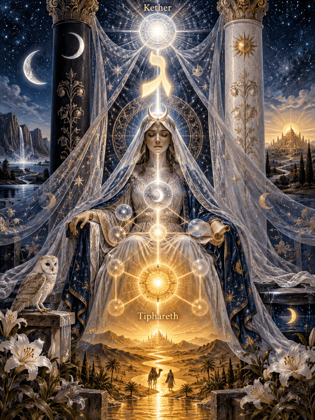 The High Priestess -Gimel-connecting Kether and Tiphareth The High Priestess -Gimel-connecting Kether and Tiphareth