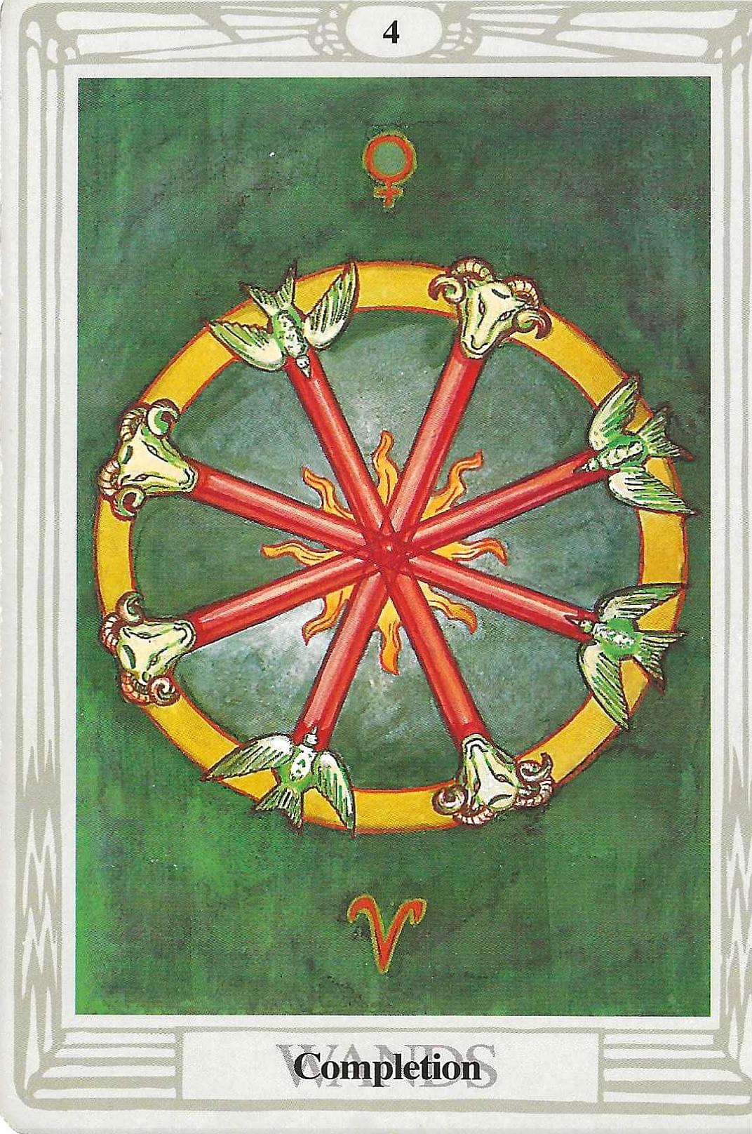 Thoth Tarot 4 of Wands-Completion imagery Thoth Tarot 4 of Wands-Completion imagery