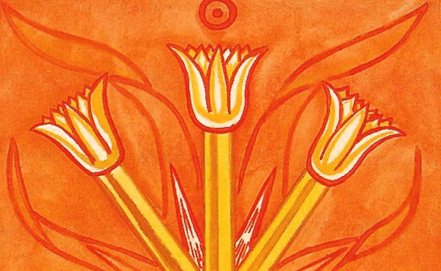 Lotus topped wands of the Thoth Tarot- 3 of wands Lotus topped wands of the Thoth Tarot- 3 of wands