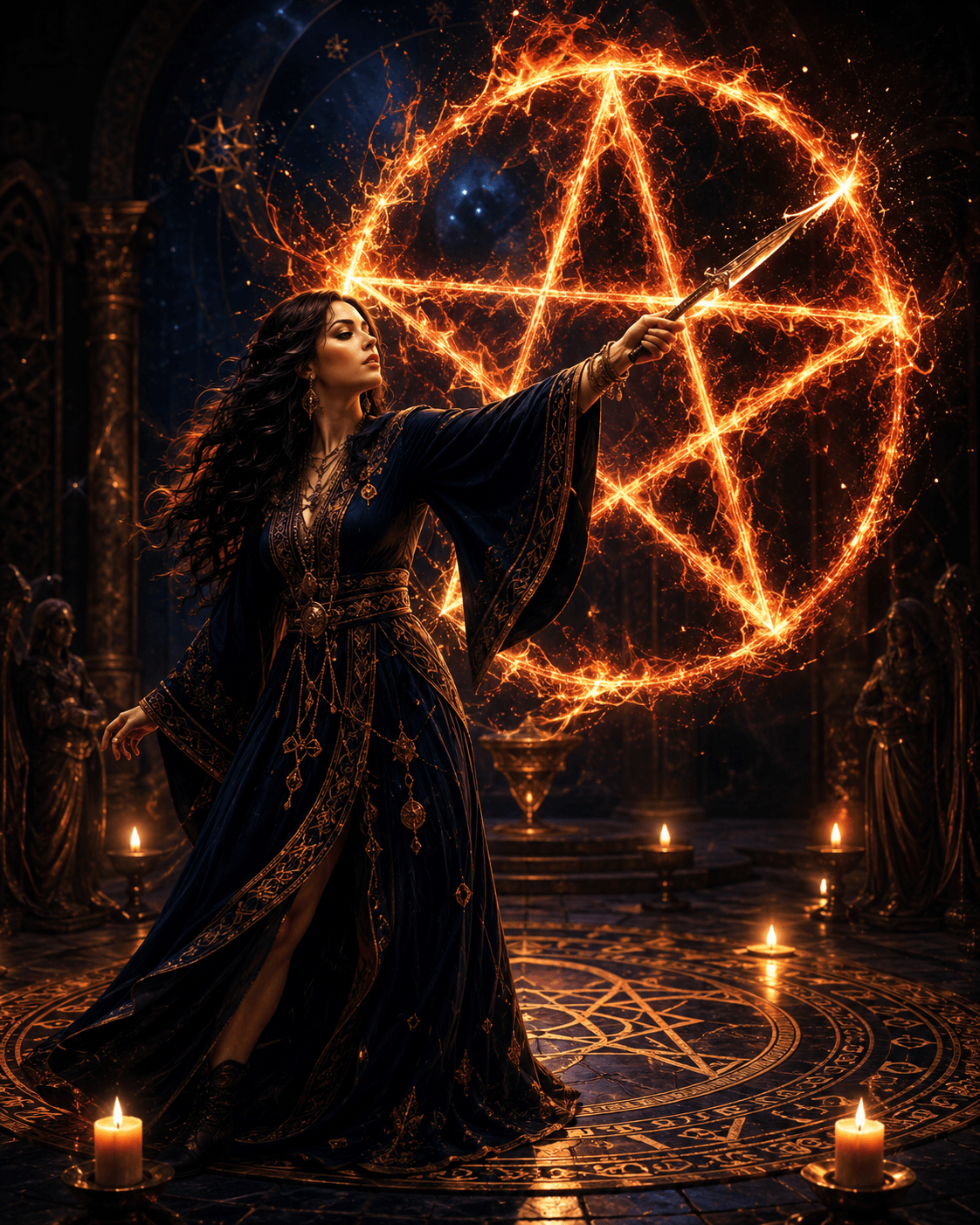 woman doing banishing ritual woman doing banishing ritual