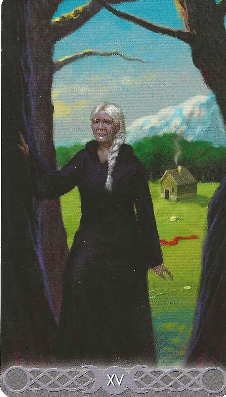 Triple goddess Tarot- Crone symbology as devil Triple goddess Tarot- Crone symbology as devil