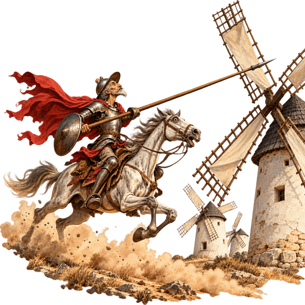 Tilting at Windmills — Don Quixote imagery Tilting at Windmills — Don Quixote imagery