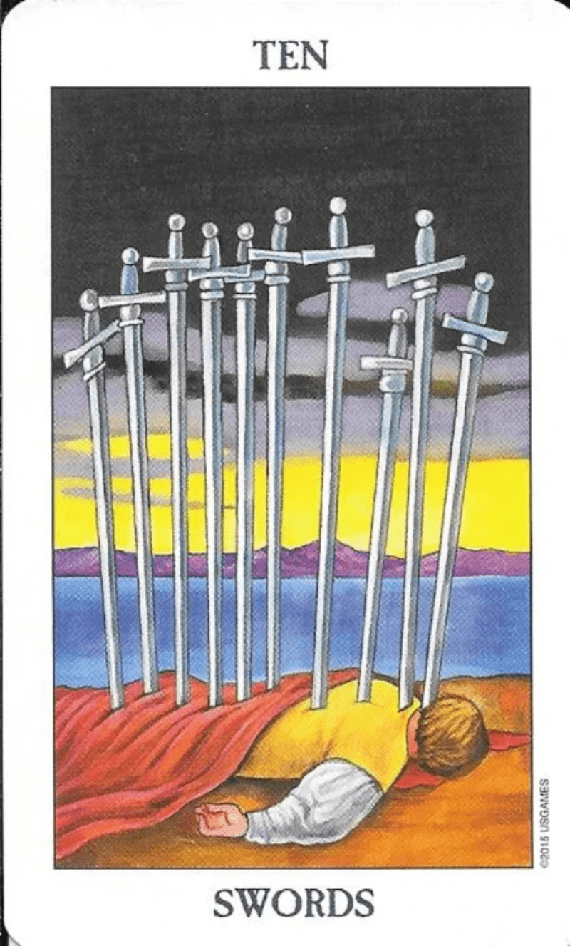 Rider-Waite-smith -Ten of Swords Rider-Waite-smith -Ten of Swords