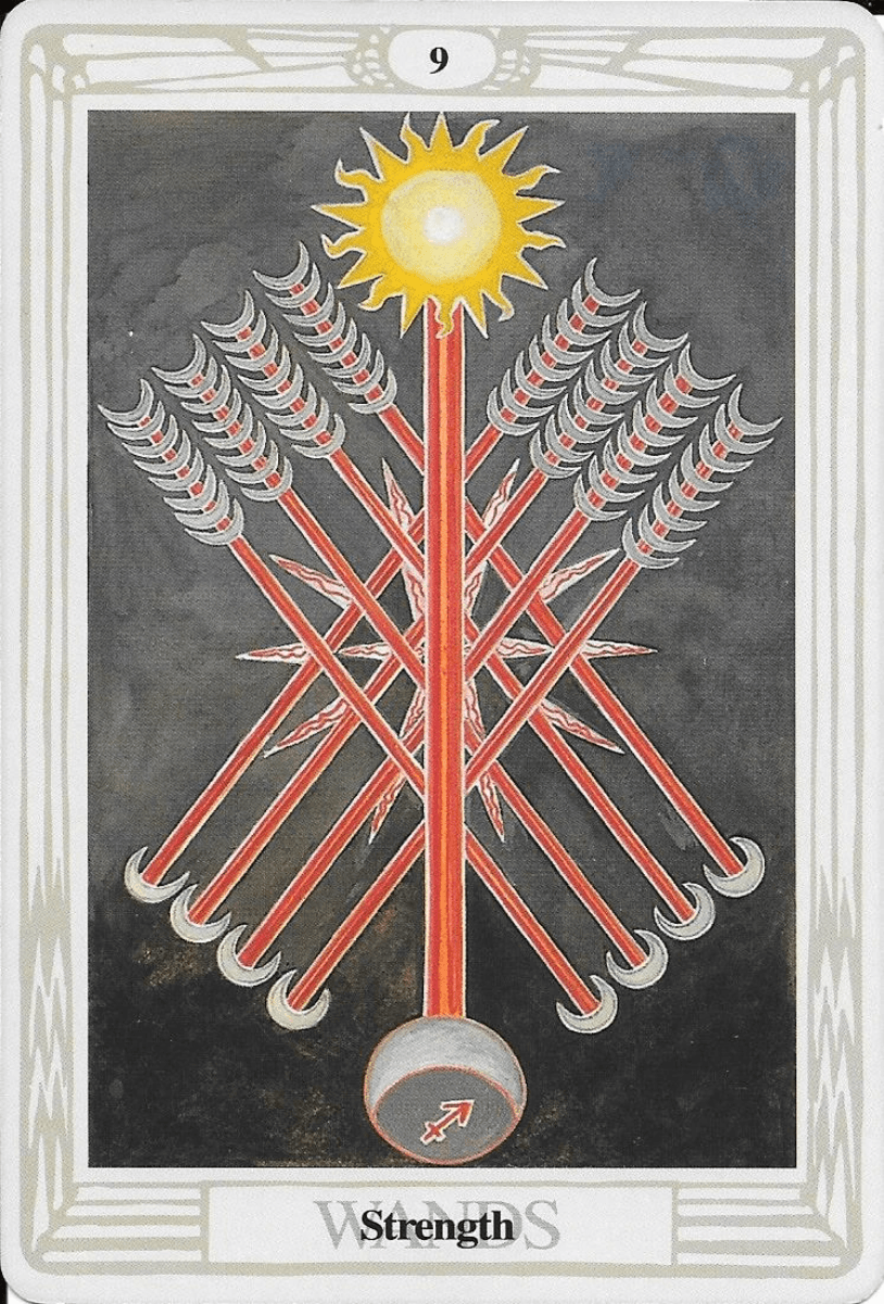 Thoth Tarot-9 of Wands-Strength Thoth Tarot-9 of Wands-Strength