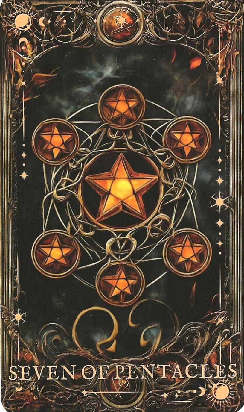 The Arcane Tarot- 7 of Pentacles. The Arcane Tarot- 7 of Pentacles.