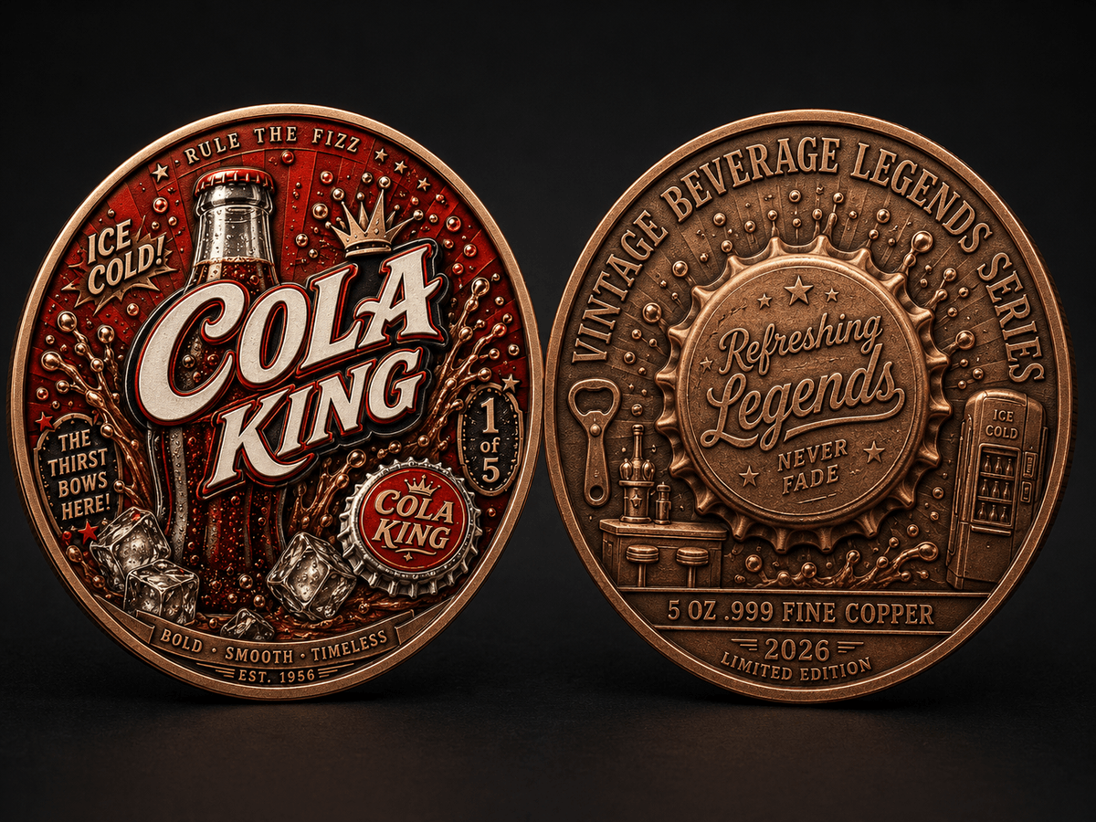 Classic Cola King - copper coins Classic Cola King - copper coins