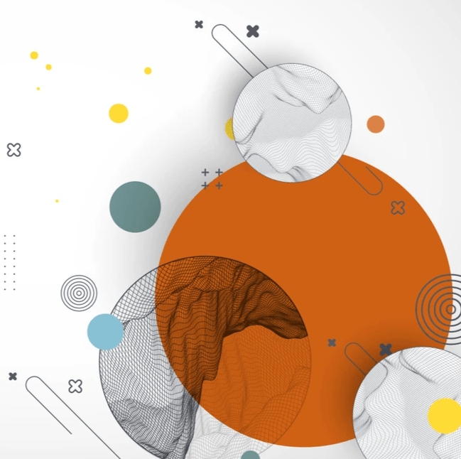 Symbolizing alternative imaginations, image shows pieces of black-and-white drawn landscapes appear within circles that sit on top of orange, green, yellow, and blue circles of various sizes. emerging from the lower left corner, the circles sit amongst spirals, plus-signs, and long curved lines. Symbolizing alternative imaginations, image shows pieces of black-and-white drawn landscapes appear within circles that sit on top of orange, green, yellow, and blue circles of various sizes. emerging from the lower left corner, the circles sit amongst spirals, plus-signs, and long curved lines.